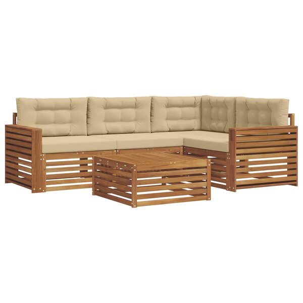 vidaXL Ensemble de canapés d'extérieur 5 pc Naturel et Beige