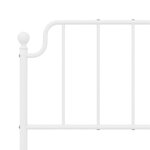 vidaXL Cadre de lit métal avec tête de lit blanc 135x190 cm