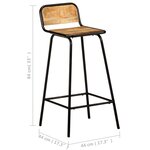 vidaXL Chaises de bar lot de 2 bois de manguier solide