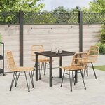 vidaXL Ensemble de salle à manger pour jardin 5 Pièces Marron Poly rotin