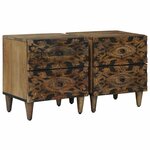 vidaXL Cabinet de chevet avec tiroir 2 Pièces Marron 40 x 33 5 x 46 cm