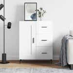 vidaXL Buffet Blanc brillant 69 5x34x90 cm Bois d'ingénierie
