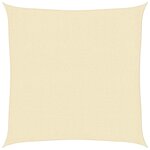 vidaXL Voile d'ombrage 160 g/m² Crème 3x3 m PEHD