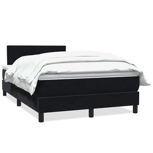 vidaXL Sommier à lattes de lit avec matelas noir 120x210 cm velours