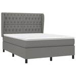 vidaXL Sommier à lattes de lit avec matelas Gris foncé 140x200cm Tissu