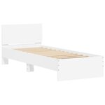 vidaXL Cadre de lit avec tête de lit blanc 90x190 cm bois d'ingénierie