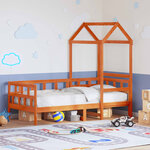 vidaXL Lit de jour avec toit sans matelas 90x200 cm bois massif