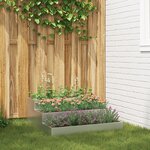 vidaXL Jardinière à 3 niveaux 90x90x35 cm Acier galvanisé