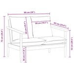 vidaXL Canapé 2 places noir cuir véritable et bois d'acacia solide