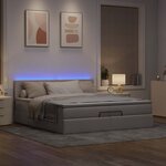 VidaXL Cadre de lit ottoman avec matelas taupe 200x200cm tissu