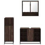 vidaXL Ensemble de meubles de salle de bain 3 Pièces Chêne marron