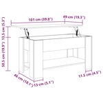 vidaXL Table basse Chêne marron 101x49x52 cm Bois d'ingénierie