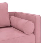 vidaXL Chaise longue avec coussins rose velours