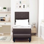 vidaXL Lit à ressorts avec matelas Marron foncé 80 x 200 cm tissu