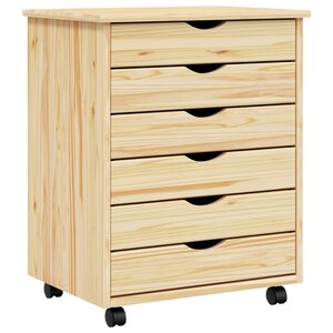 vidaXL Cabinet Roulant avec Tiroirs avec roue MOSS Vernis transparent