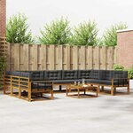 vidaXL Ensemble de canapés d'extérieur 10 Pièces Naturel et Anthracite