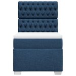 vidaXL Sommier à lattes de lit avec matelas Bleu 90x190 cm Tissu