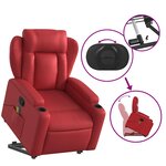 vidaXL Fauteuil inclinable de massage Rouge Similicuir