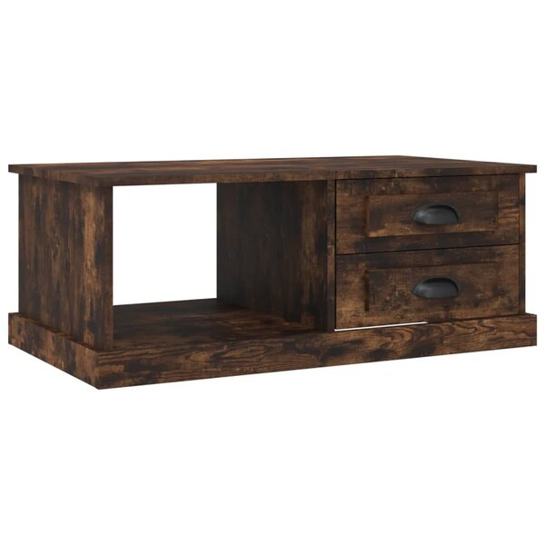 vidaXL Table basse Chêne fumé 90x50x35 cm Bois d'ingénierie