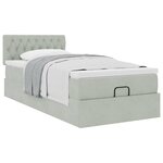vidaXL Cadre de lit ottoman et matelas gris clair 90x190 cm velours