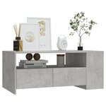 vidaXL Table basse gris béton 102x55x42 cm bois d'ingénierie
