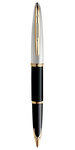 Waterman carène deluxe stylo plume  noir brillant et plaqué argent  plume fine 18k  coffret cadeau