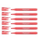Surligneur TEXTLINER 38 Pointe Biseautée 1 - 4 mm Rouge x 6 FABER-CASTELL