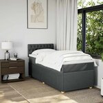 vidaXL Sommier à lattes de lit avec matelas Gris foncé 80x200 cm Tissu