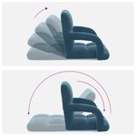 vidaXL Fauteuil de sol ajustable Bleu Velours