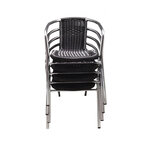 Fauteuil bistrot modèle udine empilable noir -  - aluminium/textilène