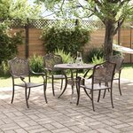 vidaXL Ensemble de salle à manger pour jardin 5 Pièces Bronze Aluminium