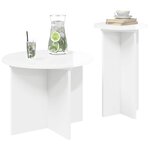 vidaXL Ensemble de tables d'appoint avec stockage 2 Pièces Blanc brillant