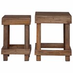 vidaXL Support de Plante 2 Pièces Marron 70 x 11 x 27 cm Bois d'Acajou
