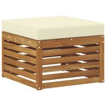 vidaXL Pouf d'Extérieur Bois d'Acacia Massif Naturel