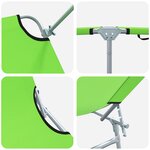 vidaXL Chaises Longues Pliantes 2 Pièces avec Auvent Vert Tissu Oxford 600D
