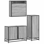 vidaXL Ensemble de meubles de salle de bain 3 Pièces Sonoma gris