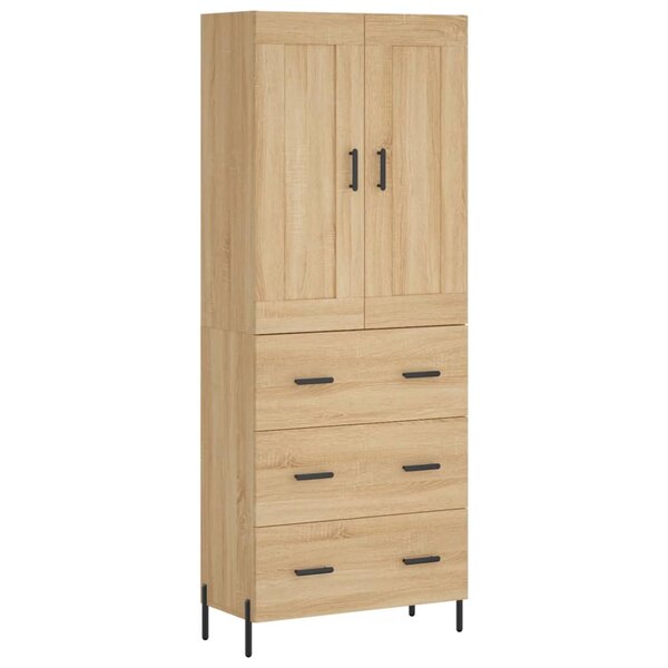 vidaXL Buffet haut Chêne sonoma 69 5x34x180 cm Bois d'ingénierie