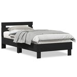 vidaXL Cadre de lit – Chêne noir  90x190 cm  en bois reconstitué.