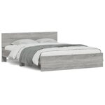 vidaXL Cadre de lit sans matelas sonoma gris 140x190 cm