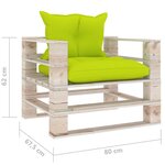 vidaXL Canapé palette de jardin avec coussins vert vif bois de pin