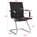 Lot de 2 fauteuils de bureau en cuir PU modernes base en Z robuste noir 20_0008758