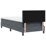 vidaXL Lit à ressorts avec matelas Gris foncé 90 x 200 cm tissu