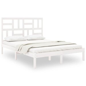 vidaXL Cadre de lit sans matelas blanc bois massif 160x200 cm