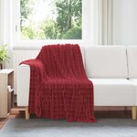 vidaXL Jeté Rouge Bordeaux 150 x 130 cm Toison