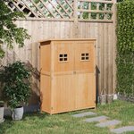 Abri de jardin armoire de jardin remise pour outils sur pied dim. 128L x 50l x 164H cm 2 étagères 2 portes 2 fenêtres toit bitumé étanche bois massif sapin pré-huilé