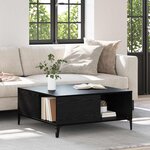 vidaXL Table basse Chêne noir 80 x 80 x 36 5 cm Bois d'ingénierie