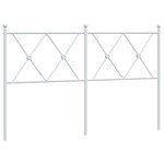 vidaXL Tête de lit de remplacement métal blanc 137 cm