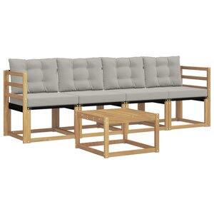 vidaXL Ensemble de canapés d'extérieur 5 pc Blanc et gris clair