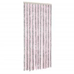 vidaXL Rideau anti-mouches gris argenté et rose 100x200 cm chenille