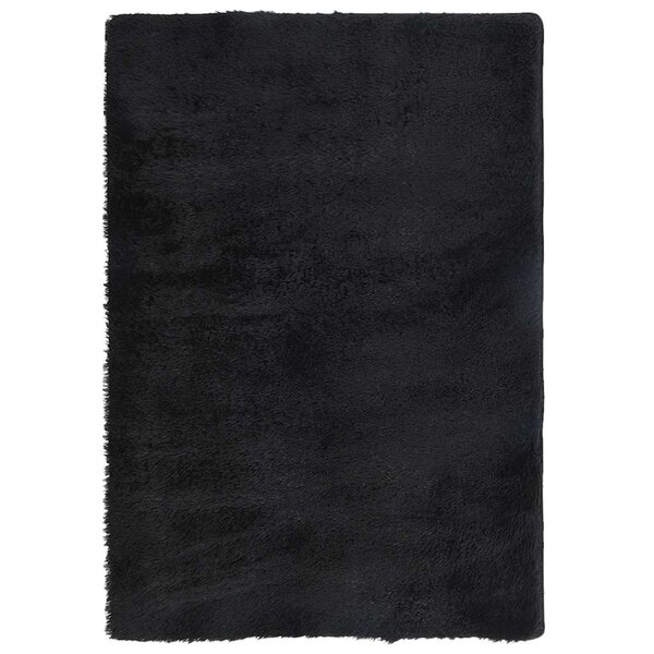vidaXL Tapis shaggy à poils longs NAVARRA Noir 200x290 cm polyester